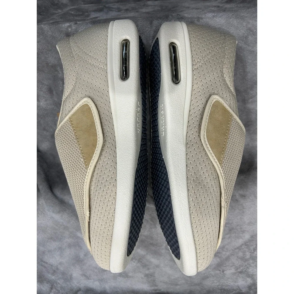 Youyun Mens 12 Beige Mesh Slip On Walking Shoes Memory Foam Comfort Sneaker